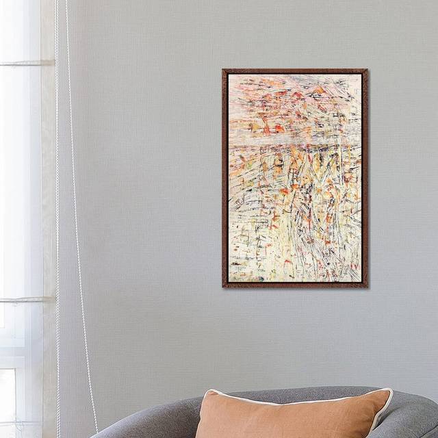 Marine Layer - Graphic Art Print on Canvas - Classic Brown Wood Framed (66.04 cm H x 45.72 cm W)