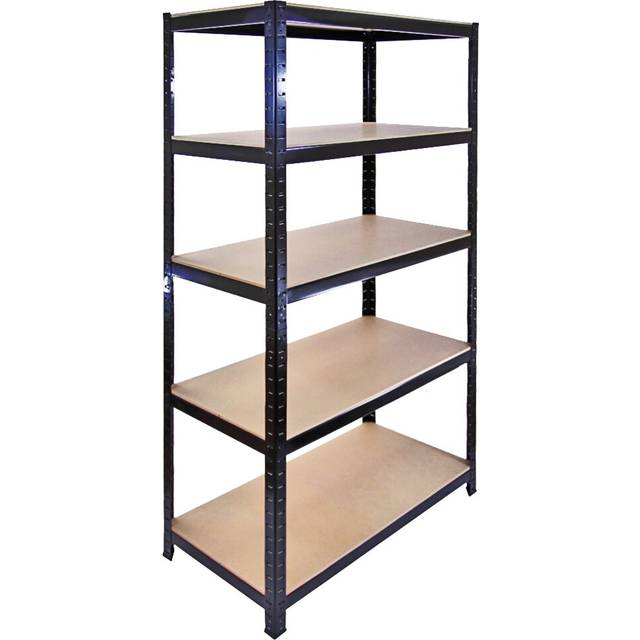 T-Rax 180cm 5 Shelf Shelving Unit - Black (180cm H x 90cm W x 45cm D)