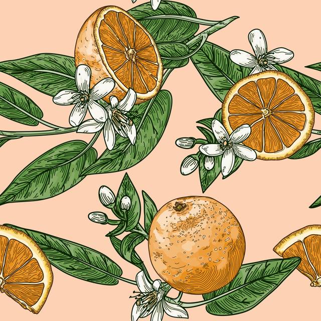 Retro Style Pattern by Samposnick - Wrapped Canvas Art Prints - Orange (51cm H x 51cm W)