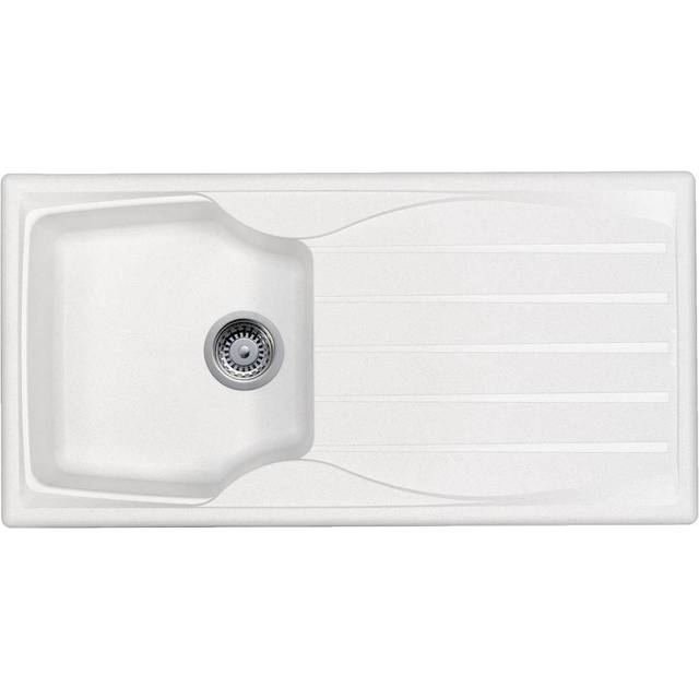 Astracast Sierra 1.0 Bowl Reversible White Kitchen Sink With Basket Waste Kit