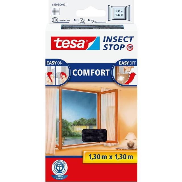 Tesa Insect Stop Comfort insektnet, 130x130 cm, antrasitt