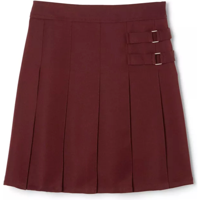 French Toast Girls' Two-Tab Pleated Scooter skirt  Burgundy  14 Big Gi