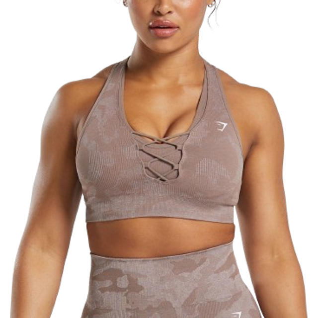 Adapt Camo Seamless Sports Bra- Mocha Mauve/Stone Pink
