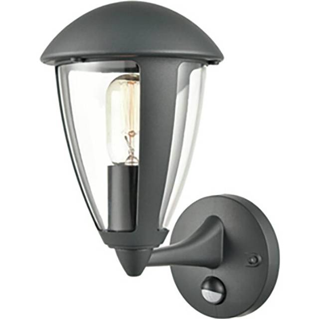 Newsburg Outdoor Wall Lantern with Motion Sensor - Grey;Grey (29cm H X 16cm W X 23cm D)