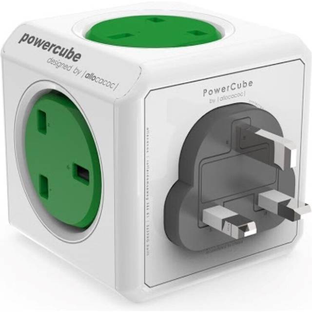 Allocacoc PowerCube 'Original' 5-Socket Mains Extension Plug, Green