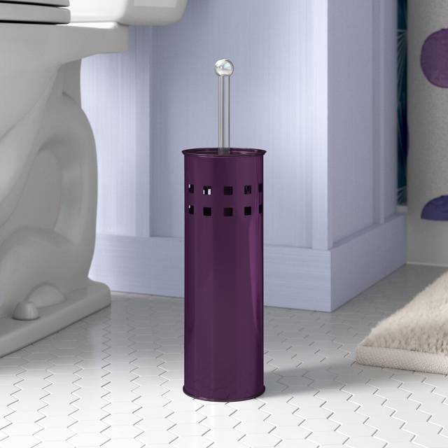 Free-Standing Toilet Brush & Holder - Purple (39cm H X 10cm W X 10cm D)