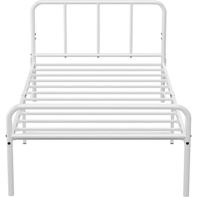Charlesworth Modern Metal Bed Frame with Headboard & Centred Support - White (Single (3&#39;))
