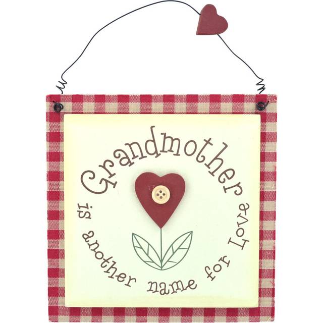 Plaque - Grandmother Is Another Name Wall Décor - White;Red (15cm H X 15cm W)