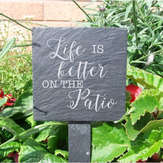 Windcrest Life Is Better on the Patio Garden Sign (23cm H X 10cm W X 0.4cm D)