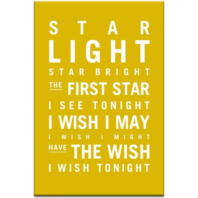 Star Light Star Bright by Nursery Canvas Art in Yellow