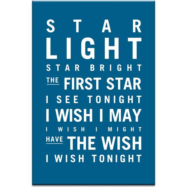 Star Light Star Bright by Nursery Canvas Art in Teal - Blue