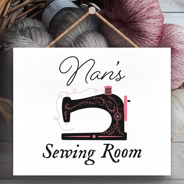 Sewing Room Nans Signs and Plaques (15cm H X 18.5cm W X 0.9cm D)