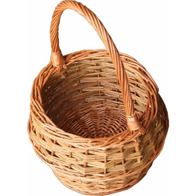 Small Rustic Egg Shopping Wicker Basket - Brown