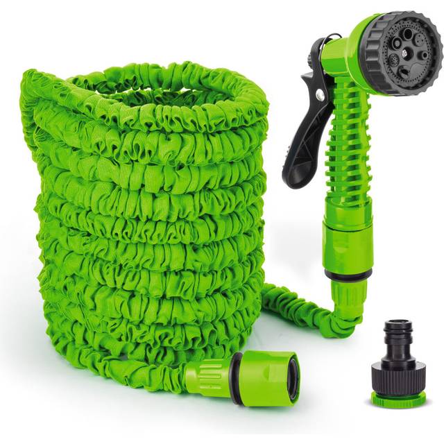Expandable Plastic Hose Reel - Green (5cm H X 300cm W X 5cm D)
