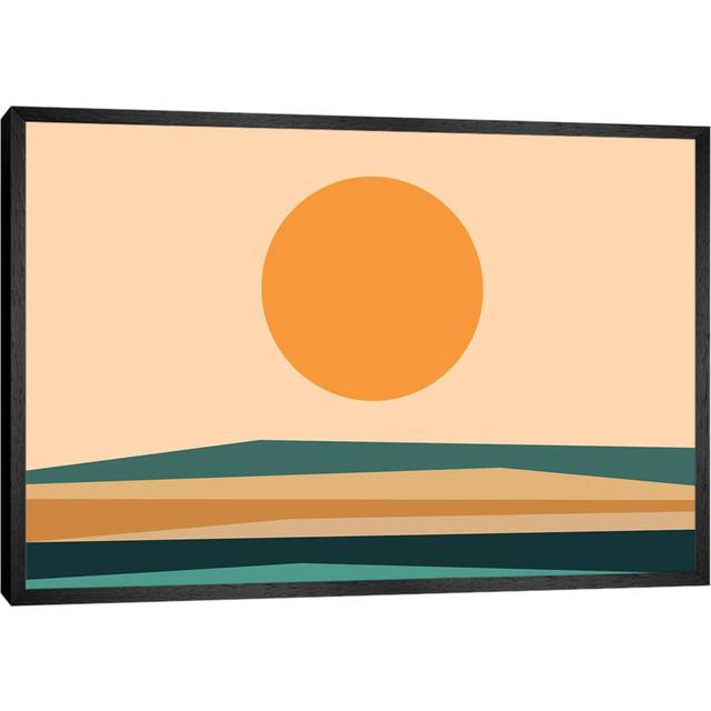 Abstract Landscape XA - Art Prints on Canvas - Black Framed (101.6cm H x 152.4cm W x 3.81cm D)