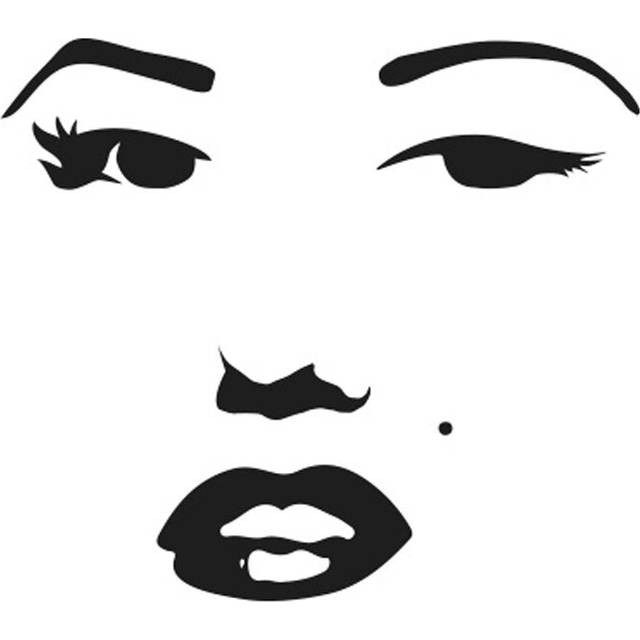 Marilyn Monroe Face Wall Sticker - Black (Large)