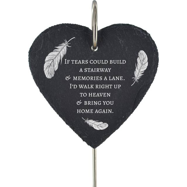 Bradlyn Waterproof Slate Heart People Memorial Plaque - Grey (25cm H X 11cm W X 1cm D)