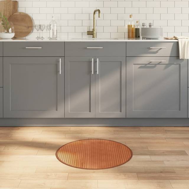 (brown, 60 cm) vidaXL Rug Floor Mat Area Rug Kitchen Hallway Carpet Runner Mat Round Bamboo
