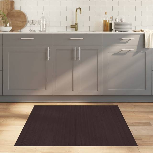 (dark brown, 100 x 100 cm) vidaXL Rug Floor Mat Area Rug Hallway Mat Carpet Runner Square Nature Bamboo