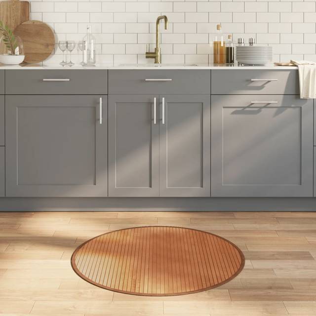 vidaXL Rug Round Natural80 cm Bamboo - Brown