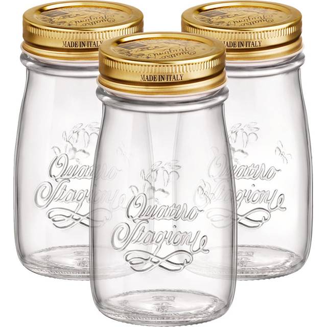 200ml Quattro Stagioni Glass Bottles with Screw Top Lid - Pack of 3