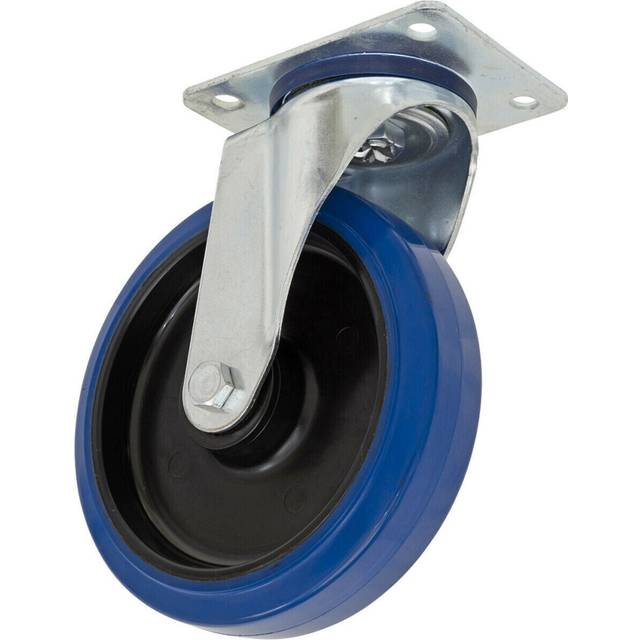 100mm Heavy Duty Swivel Plate Castor Wheel - 32mm Tread Elastic with Nylon Core