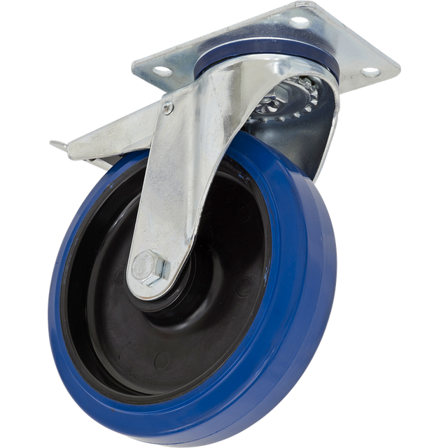 Sealey SCW3100SPLEM HeavyDuty Blue Elastic Rubber Swivel Castor Wh...