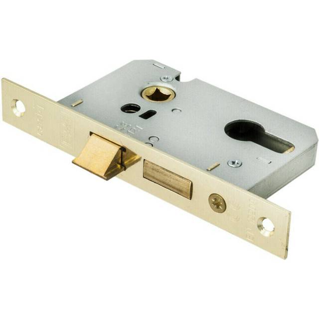 64mm Contract Euro Profile Sashlock Square Forend Electro Brassed Door Latch