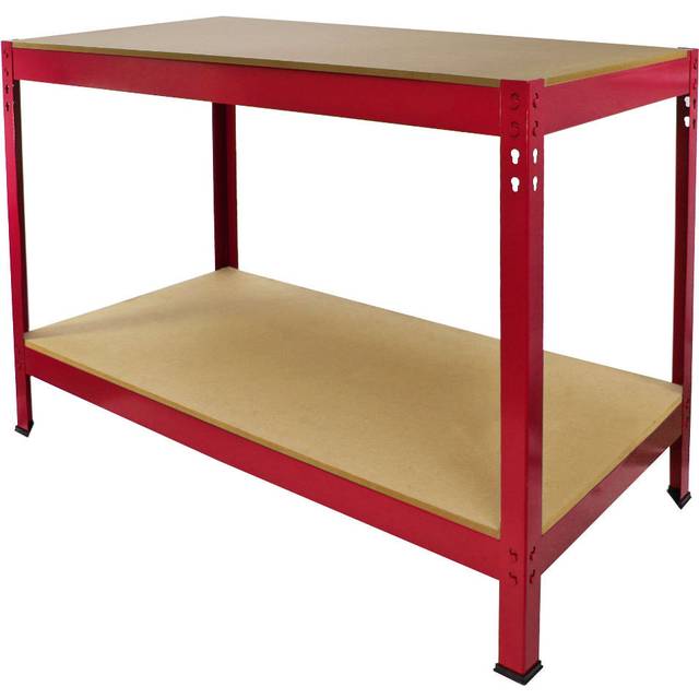 90cm 2 Shelving Unit - Red (90cm H X 100cm W X 60cm D)