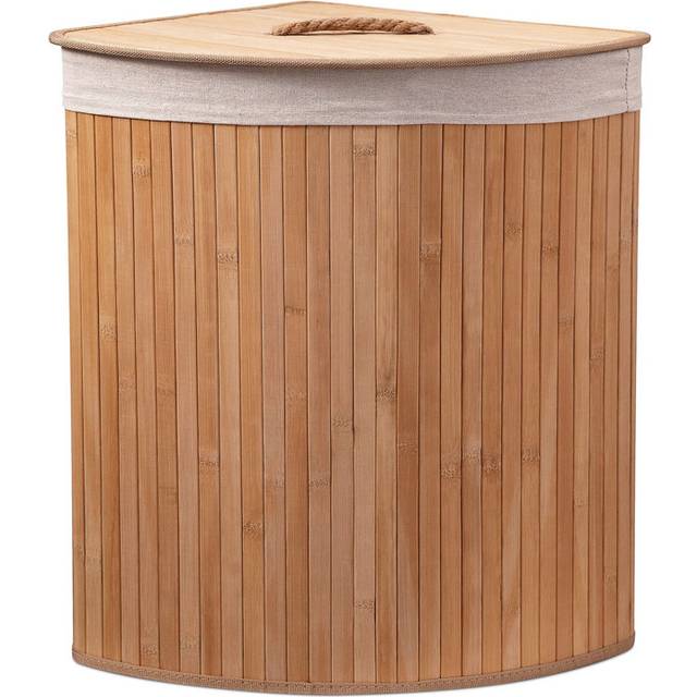 Bamboo Laundry Bin - Brown (50cm H X 35cm W X 35cm D)