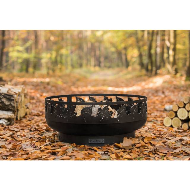Sundquist Steel Wood Burning Fire Ring - Black (33cm H X 80cm W X 80cm D)