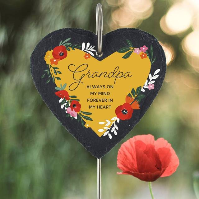Ensor Poppy Grandpa Always on My Mind Memorial Plaque (25cm H X 11cm W X 5.5cm D)