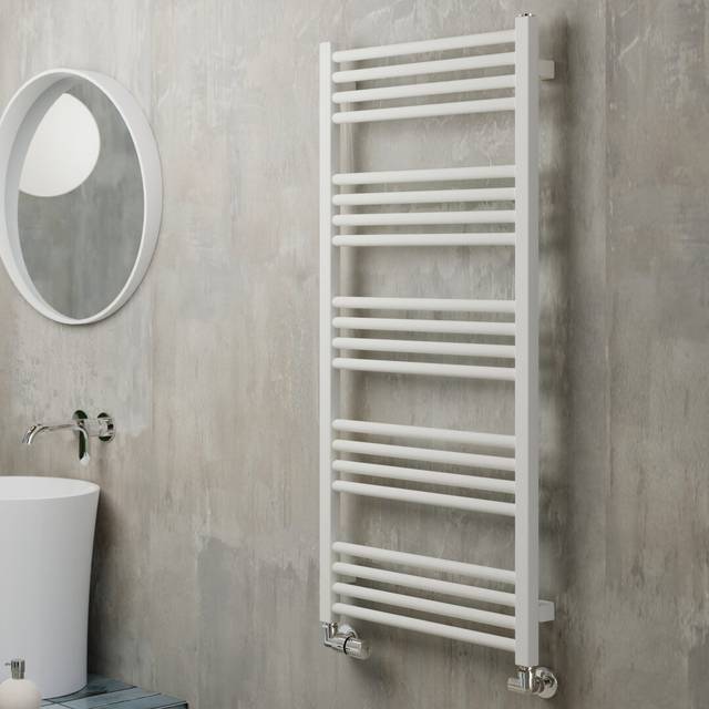 Terma Fiona 1661BTU Soft Matt White Heated Towel Rail 1140 x 500mm
