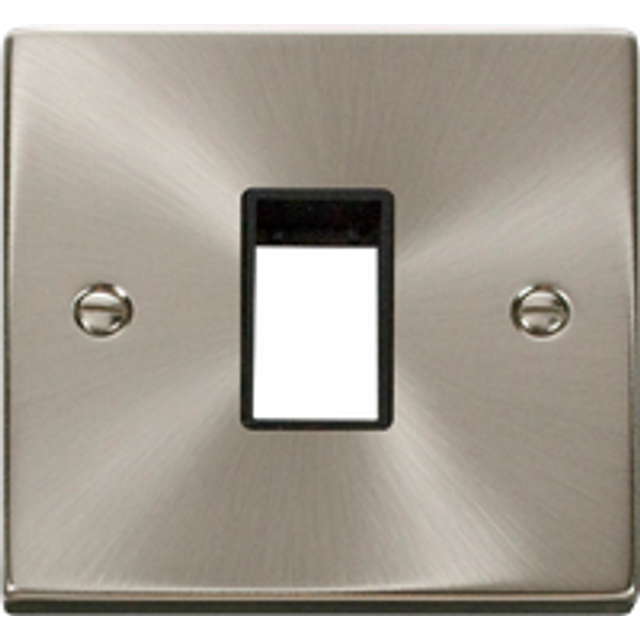 Click Scolmore MiniGrid Single Switch Plate 1 Gang Aperture Satin Chrome - VPSC401BK