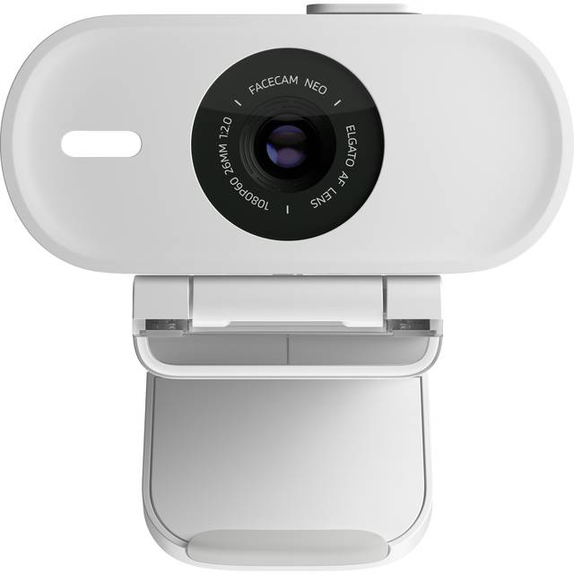 Elgato Facecam Neo – Full HD-webbkamera med skjutbart linsskydd, ljuskorrigering, för videosamtal, strömning, Teams/Zoom/Slack/OBS/Twitch/Youtube med flera – USB-C/Plug and Play på pc/bärbar dator/Mac