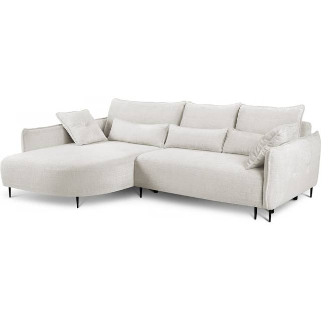 Bairo L-Shape with Storage, Light Beige Chenille, Right-Sided - Cream (95cm H X 285cm W X 200cm D)