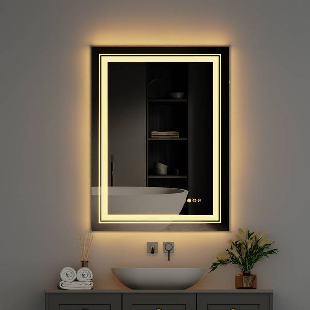 Allenby Lighted Wall Mounted Makeup Mirror (60 H x 80 W)