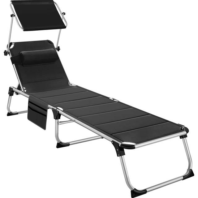 Solstol Lorella, vadderad, hopfällbar - svart