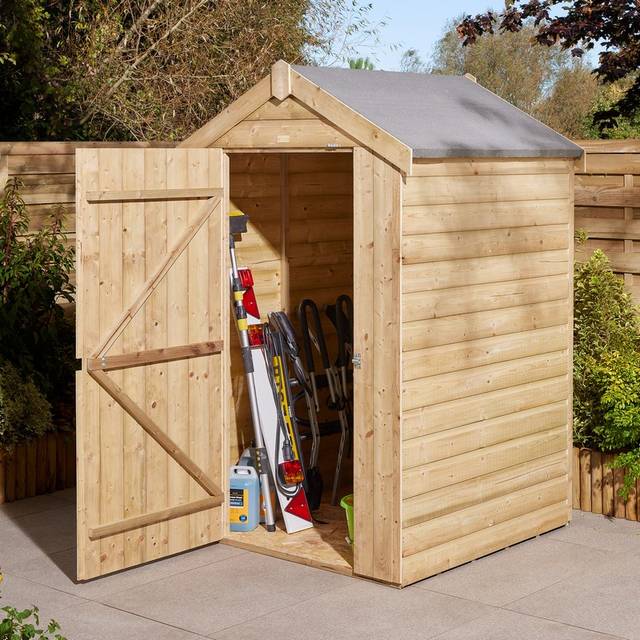 Rowlinson 4x4 Shiplap Apex Shed - Single Door