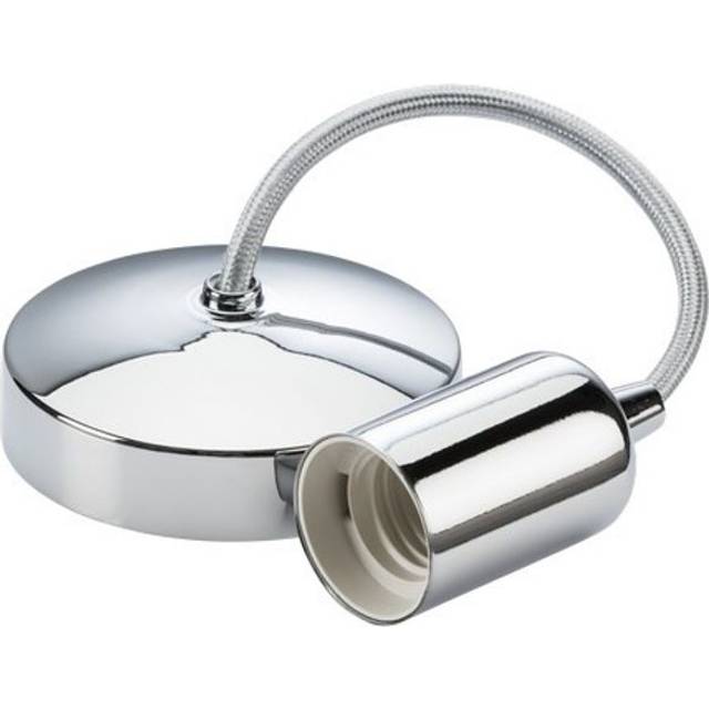 Knightsbridge 6&#34; E27 Contemporary Pendant Set, Polished Chrome - 8270PC
