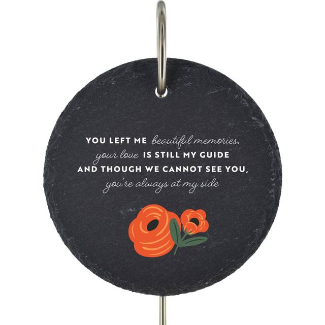 Brandina Waterproof Slate Circle Grave Marker People Memorial Plaque - Grey (25cm H X 11cm W X 1cm D)