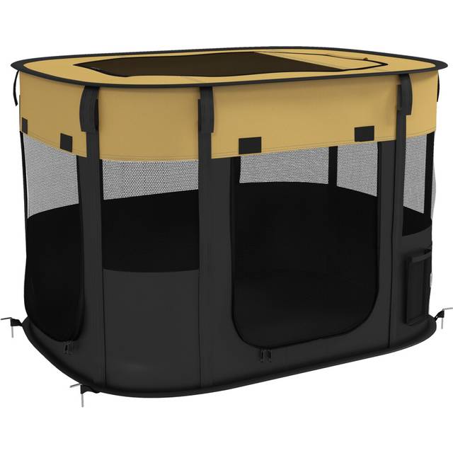 PawHut Portable Dog Pen for Puppies - Rabbits - Kittens - Guinea Pigs - Brown - 84 | TJ Hughes