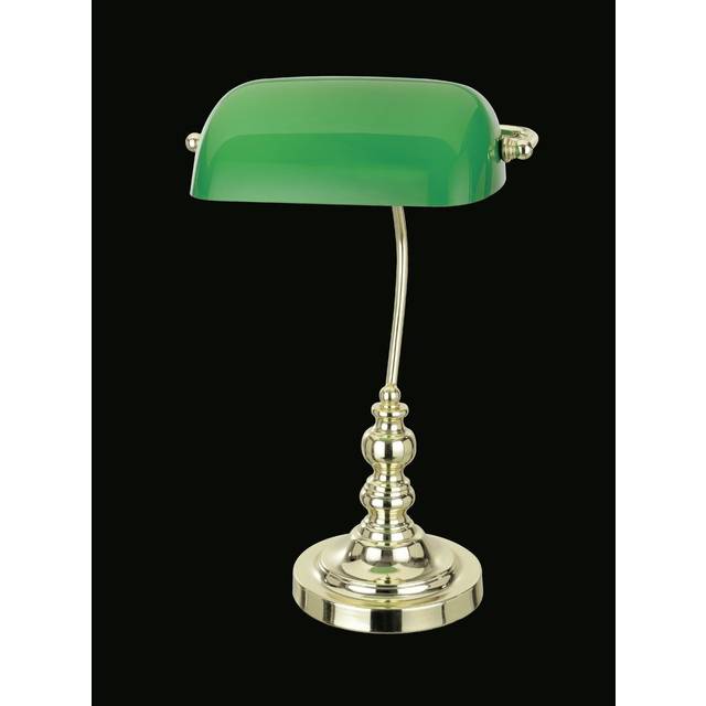 Tasia 43cm Bankers Table Lamp - Polished Brass (43cm H X 26cm W X 18cm D)