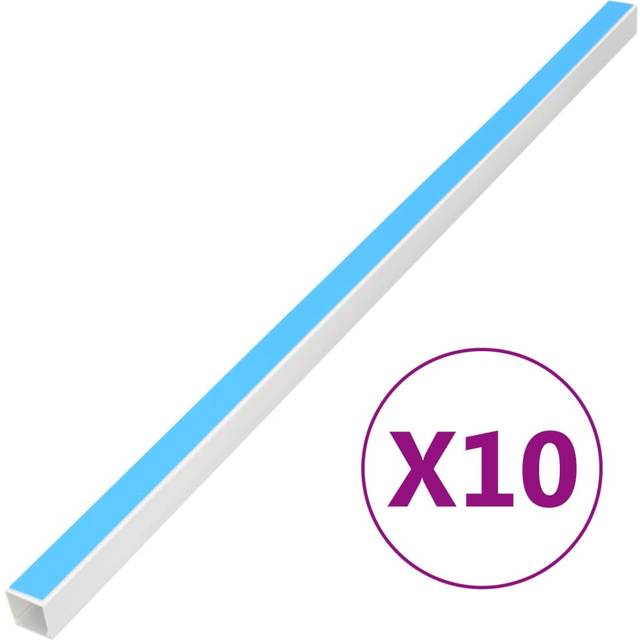 vidaXL Cable Trunking Self-Adhesive 33x33 mm 10 m PVC - White