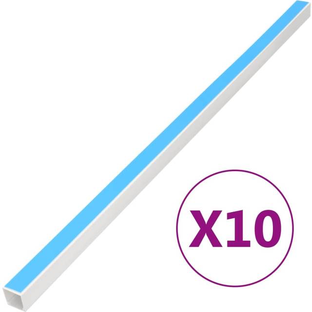 vidaXL Cable Trunking Self-Adhesive 25x25 mm 10 m PVC - White