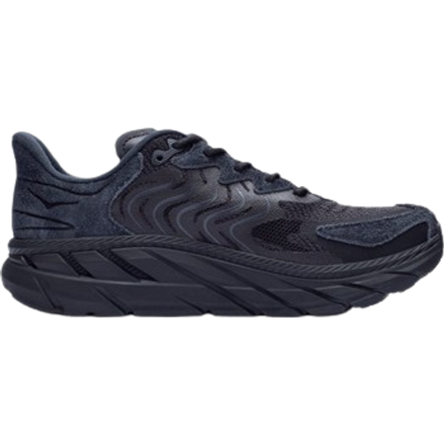 Hoka - Clifton LS Rubber-Trimmed Mesh, Leather and Suede Running Sneakers - Men - Black - US 11.5