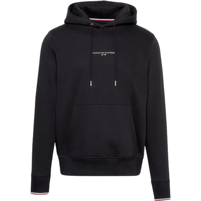 Tommy Hilfiger Logo Tipped Mens Hoodie - Navy - Size Large