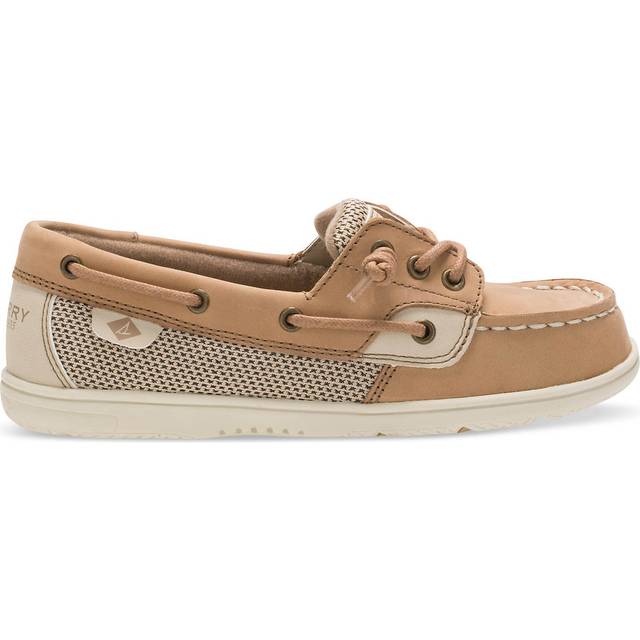 Sperry girls Shoresider Jr Crib Boat Shoe  Linen/Oat  5 Big Kid US