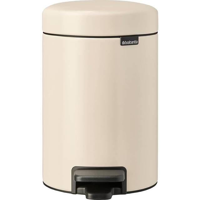 Brabantia NewIcon Treteimer sanft schließend, Kunststoff-Inneneimer, Soft Beige, 3 Liter