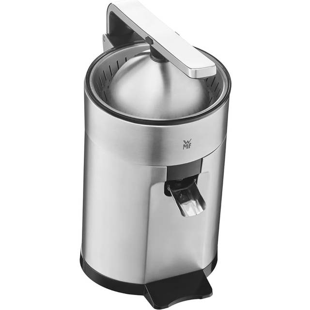WMF Profi Plus elektrisk apelsinpress, spak-citronpress, rostfritt stål, limepress, citruspress, apelsinpress med frukthållare, 160 watt, droppstopp, matt rostfritt stål